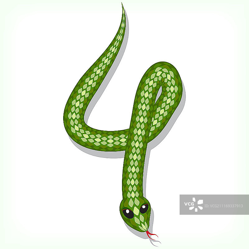 蛇形字体数字4图片素材