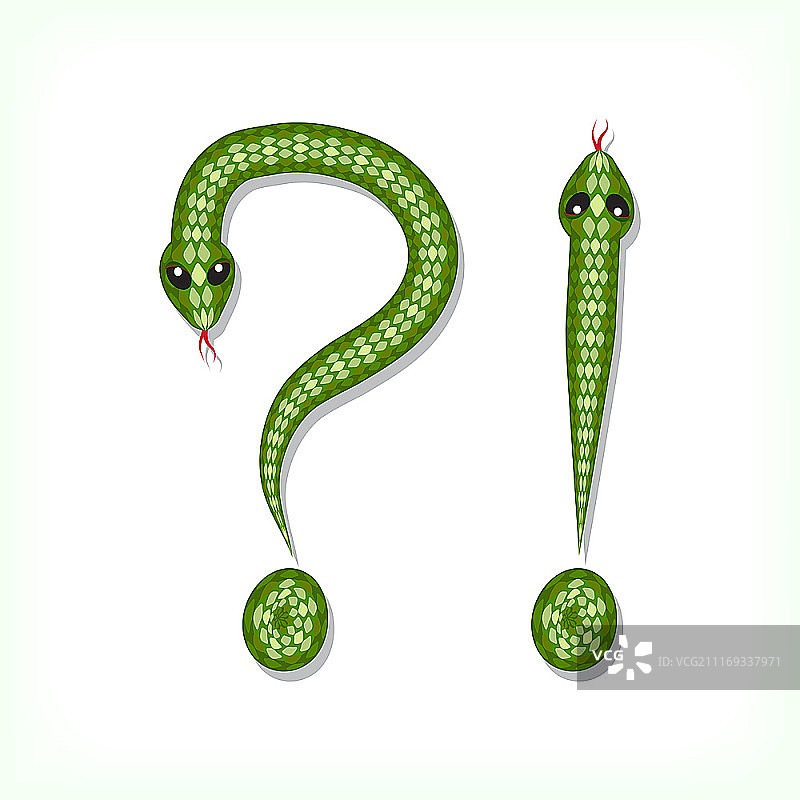 蛇形字体问号和感叹号图片素材