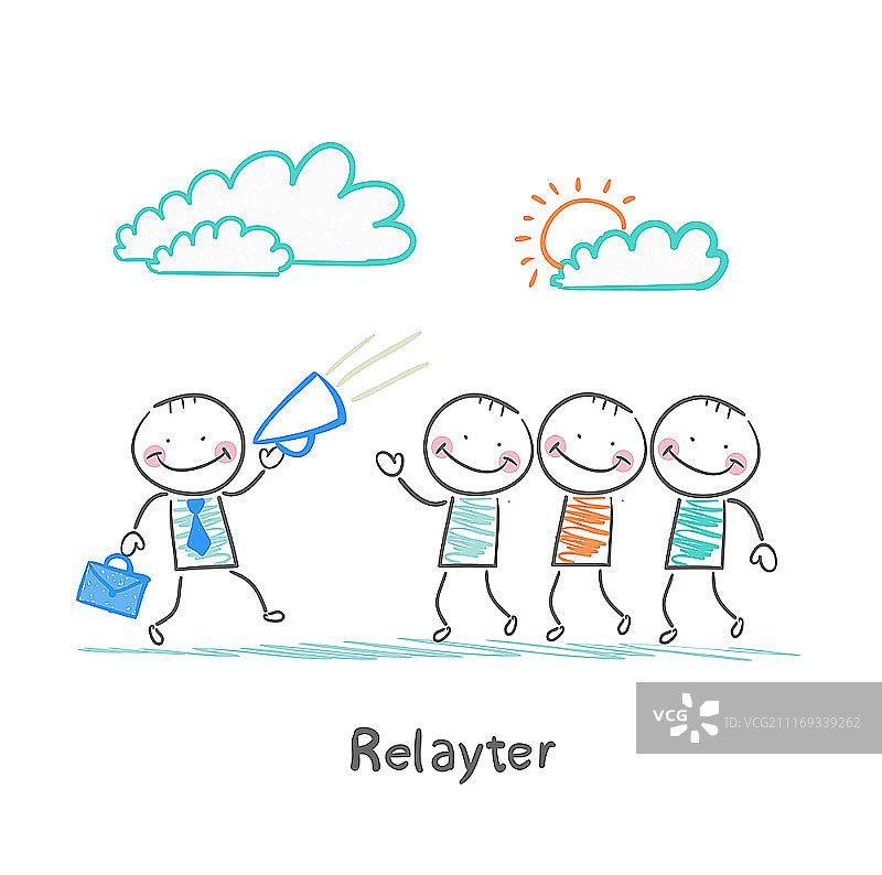 商人向人们介绍产品图片素材