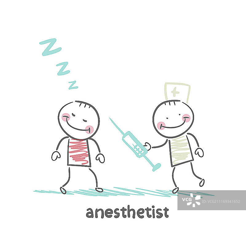 麻醉师与睡眠中的病人图片素材