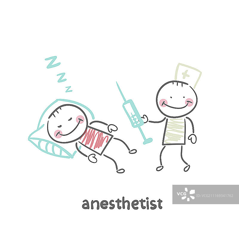 麻醉师与睡眠中的病人图片素材