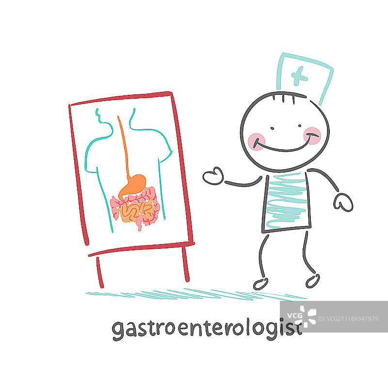肠胃科医生讲解疾病图片素材