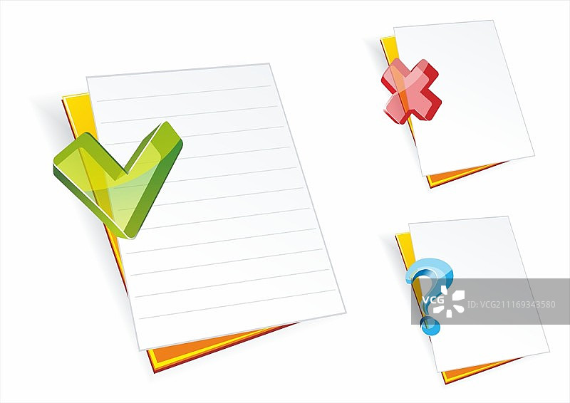 文件夹图标，带有纸张和玻璃标志图片素材