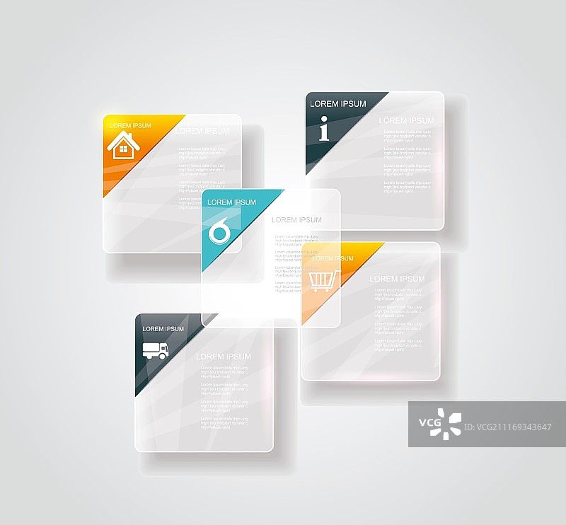 现代商务阶梯式玻璃风格选项banner，可用于工作流程布局、图表、数字选项、步进选项、网页模板、信息图表图片素材