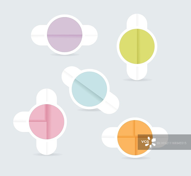 彩色折纸促销贴纸矢量素材图片素材