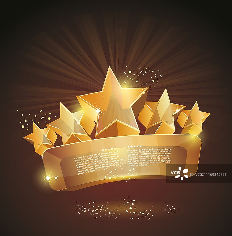 带有金色星星的精美玻璃标签图片素材