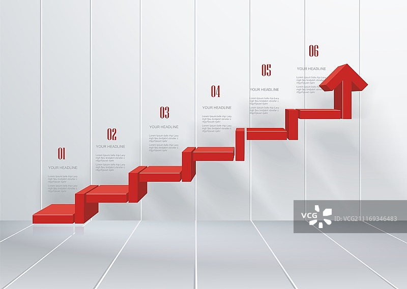 阶梯概念设计，可用于步骤选项、图表、网页设计、信息图表模板图片素材