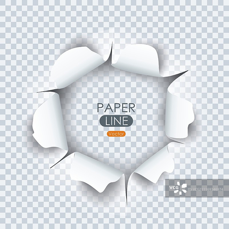 带撕裂边缘和破洞的纸张矢量素材图片素材