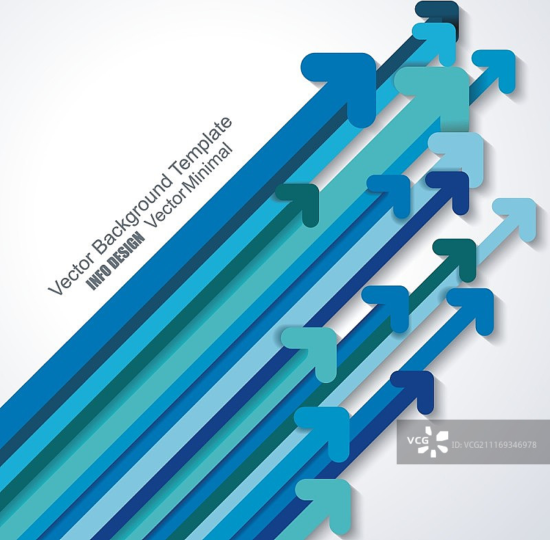 蓝色纸质箭头向上抽象背景矢量图图片素材