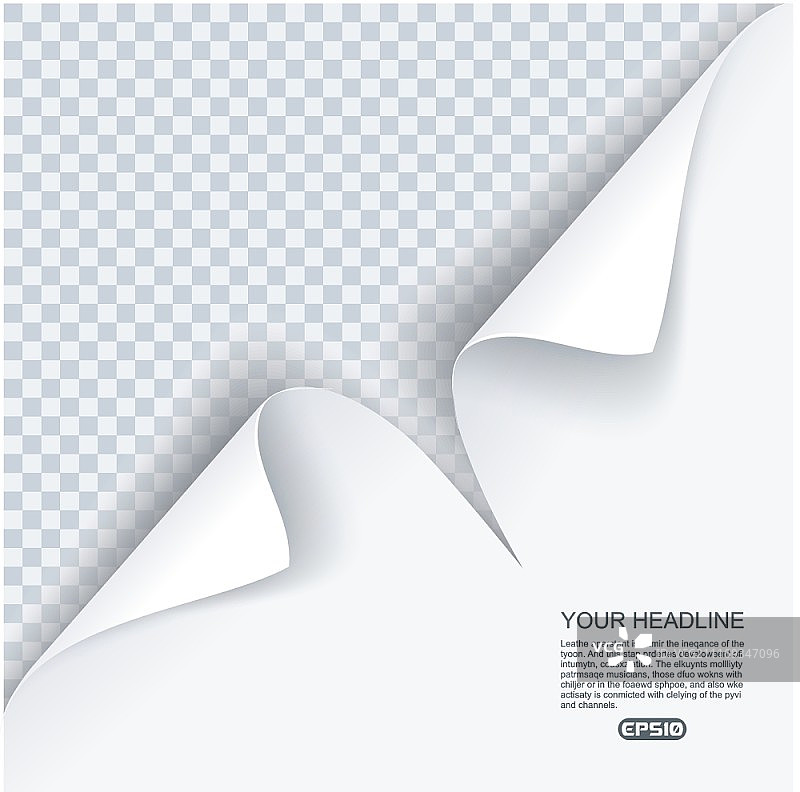 透明背景上的阴影卷页效果图片素材