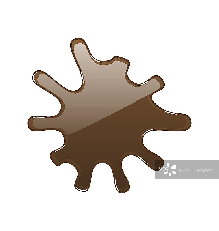 热巧克力泼溅矢量插画，白色背景图片素材