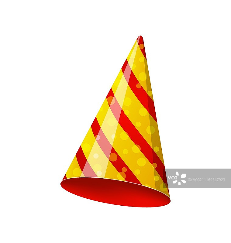 派对条纹帽插画，白色背景矢量图图片素材