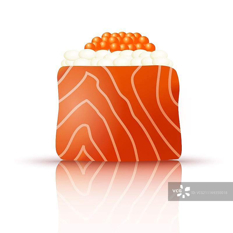 镜面上的鳗鱼卷图片素材