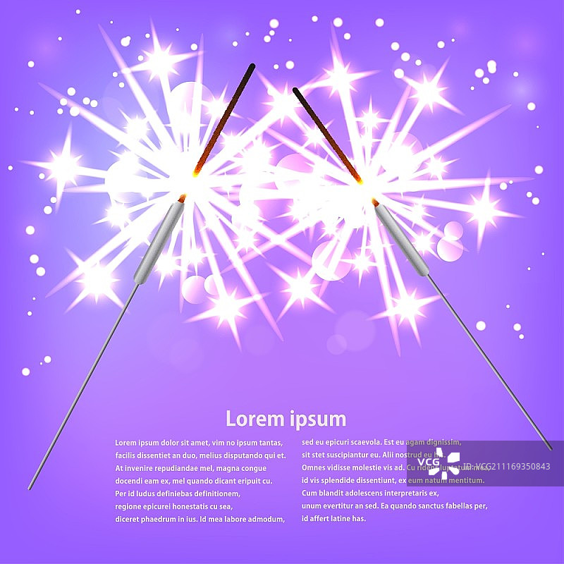 在紫色背景上手持烟花的情侣矢量图图片素材