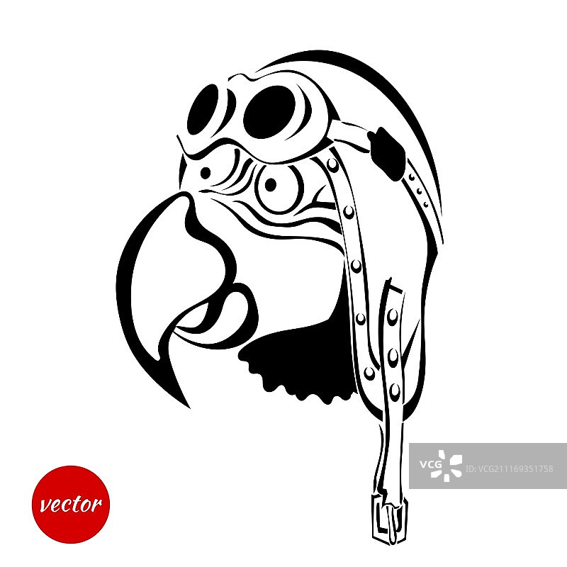 白色背景上的老鹰飞行员眼镜矢量图图片素材