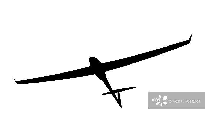 黑色滑翔机剪影矢量插画图片素材