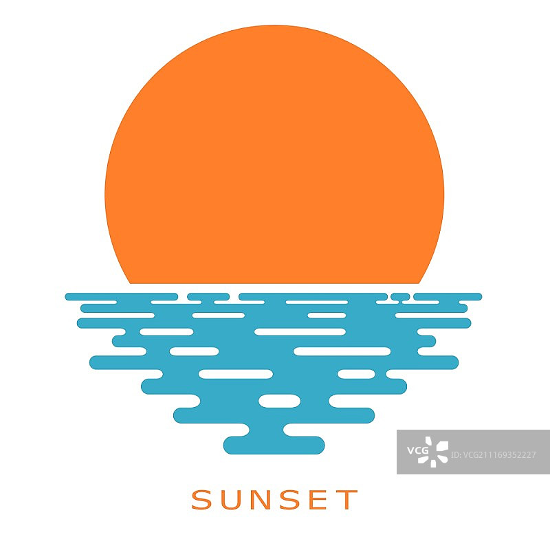 白色背景上的日落图标图片素材