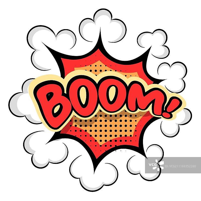 彩色的卡通爆炸漫画气泡图片素材