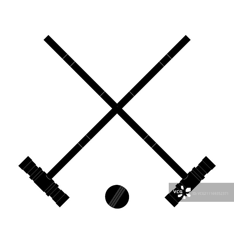 槌球运动器材黑色插画图片素材