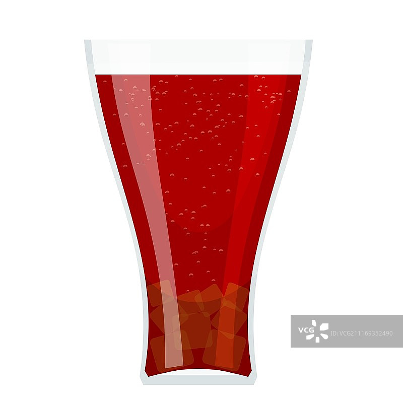 卡通可乐冰块玻璃杯矢量插画图片素材