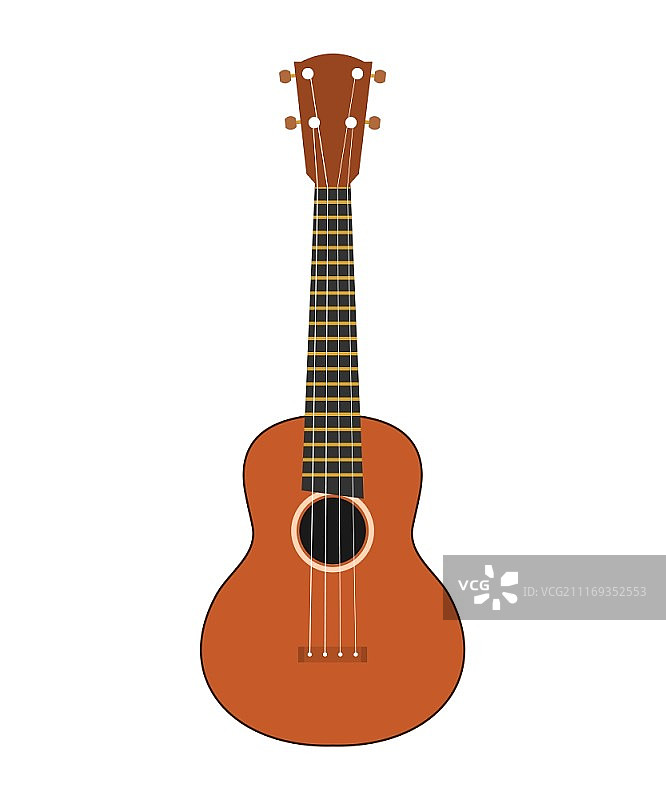 白色背景下的夏威夷吉他图片素材