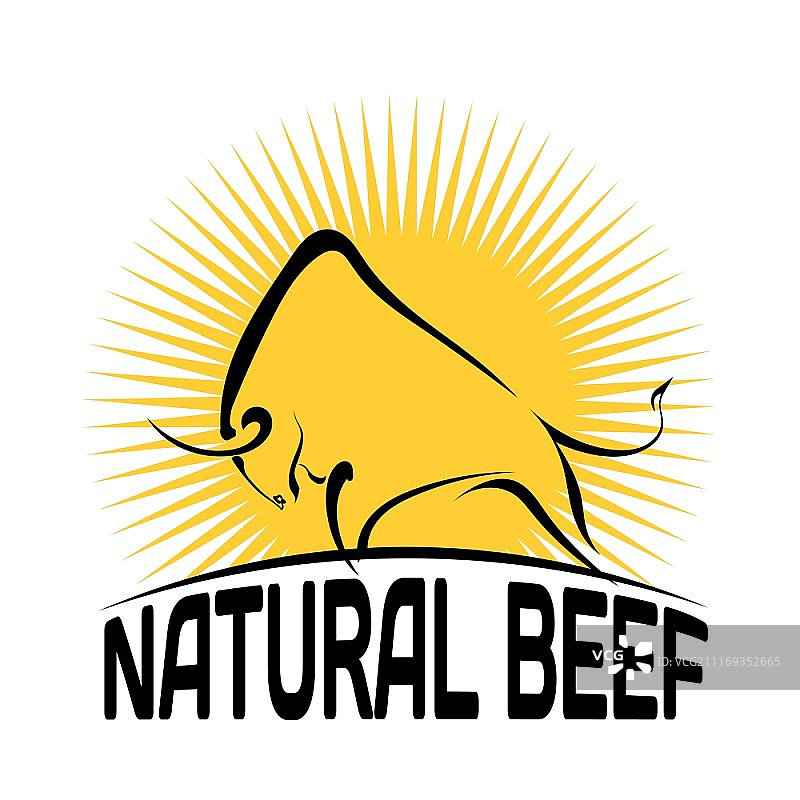 彩色矢量肉店标签插画图片素材