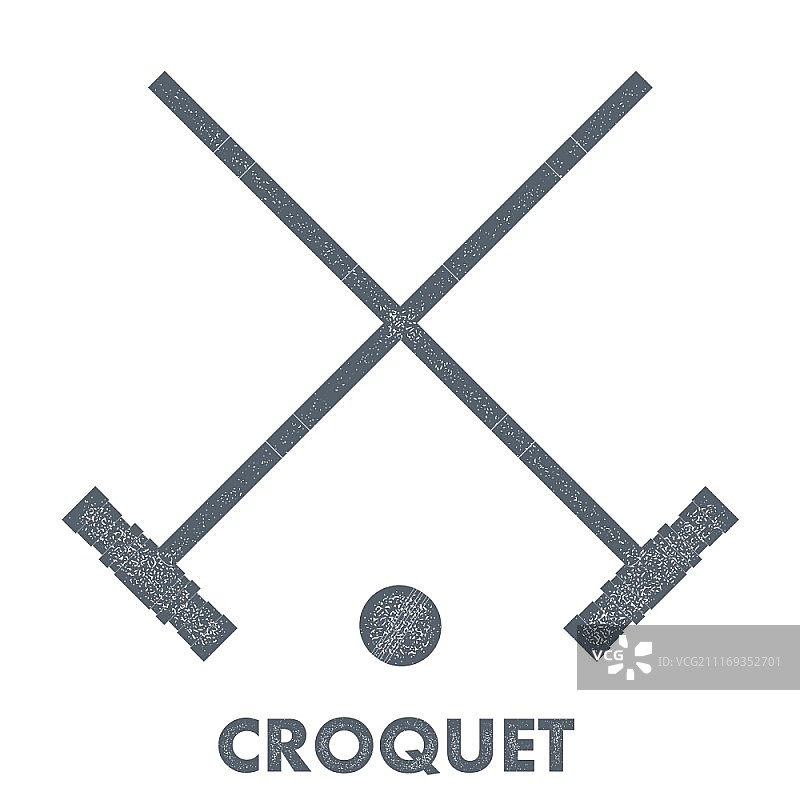 槌球标志复古风格矢量图图片素材