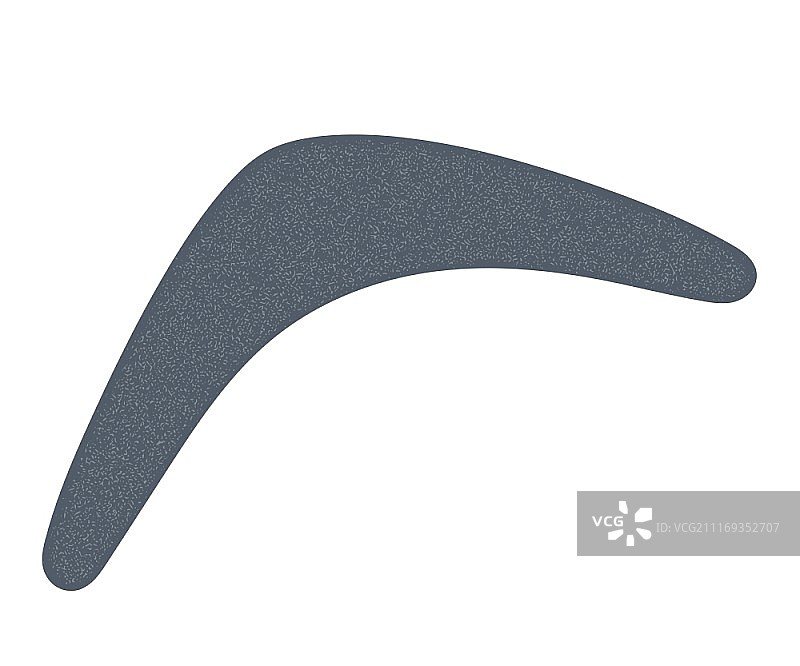 单色澳大利亚回旋镖。白色背景上的卡通回旋镖。部落武器的矢量插图。库存矢量图片素材