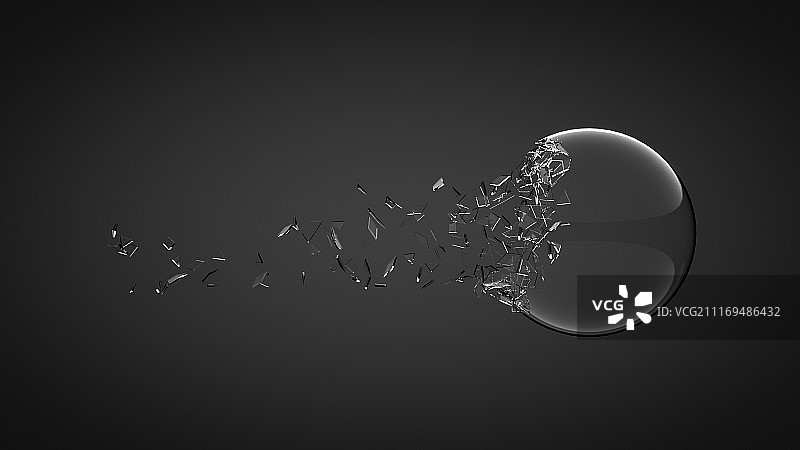 创意玻璃破碎特写图片素材