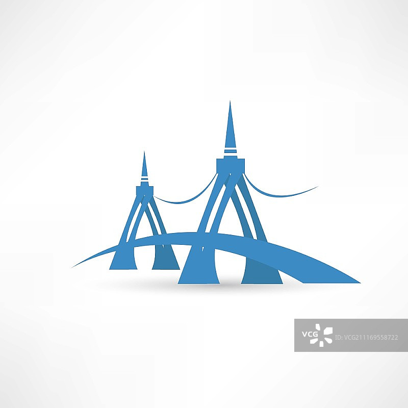 河流抽象图标桥梁图片素材