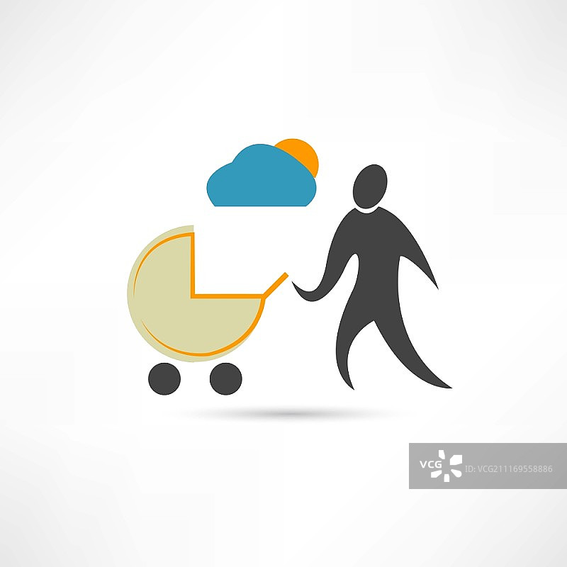 好天气父亲边三轮图案图片素材