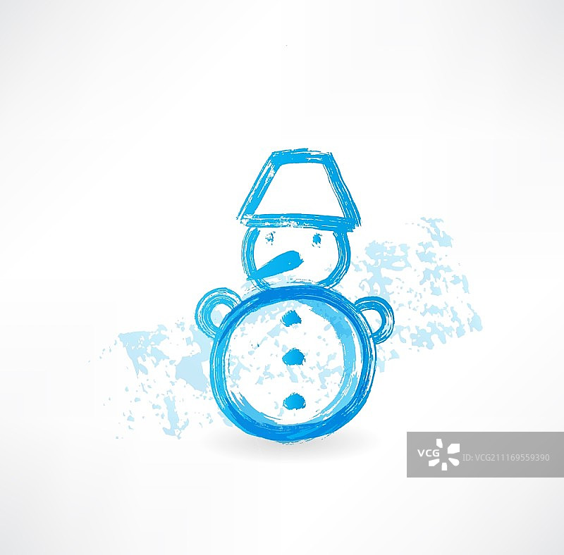 小雪人Grunge风格图标图片素材