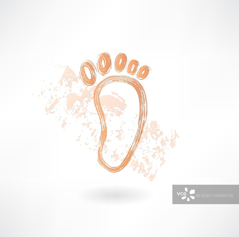 人类脚印复古图标图片素材