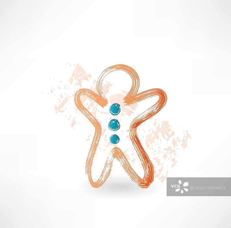 姜饼人Grunge图标图片素材