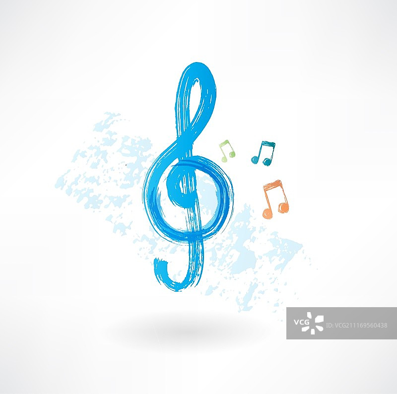 高音谱号Grunge风格图标图片素材