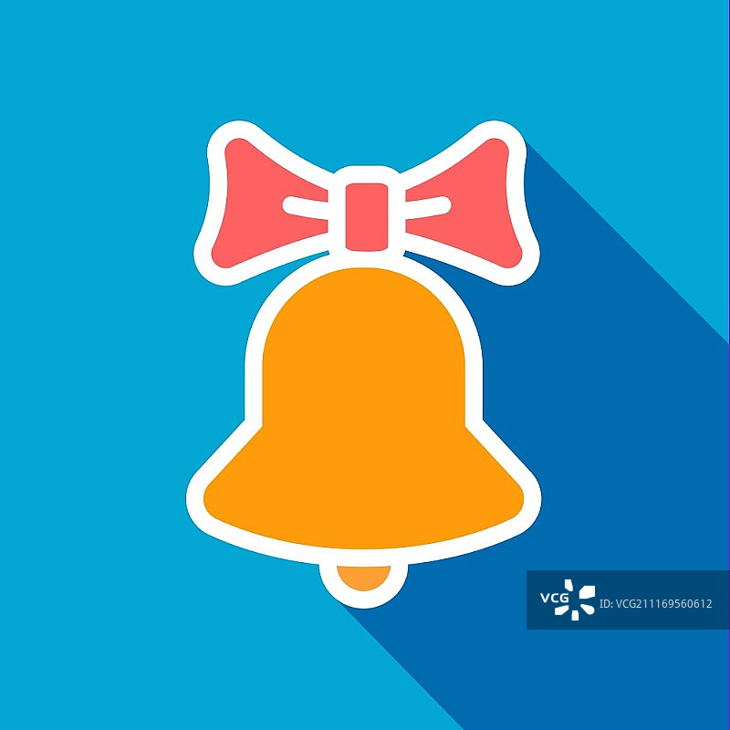 系着蝴蝶结的黄色铃铛图片素材