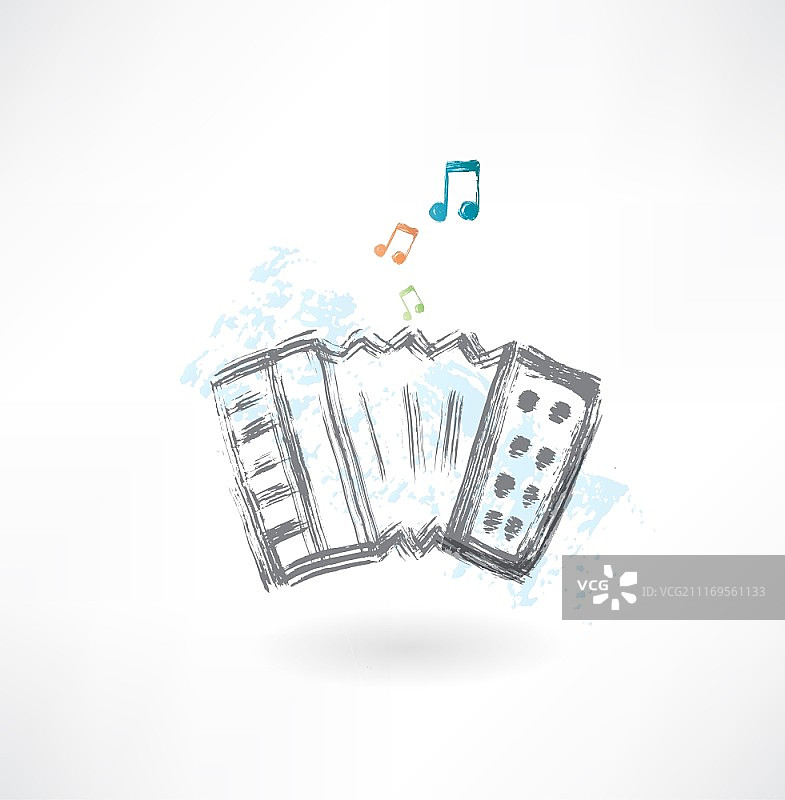 手风琴Grunge风格图标图片素材