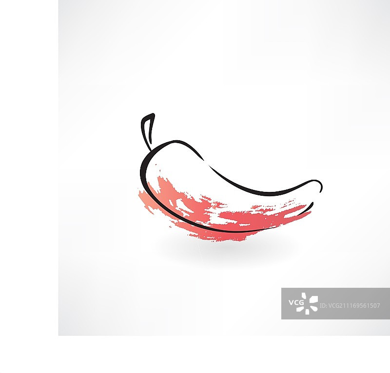 红色辣椒Grunge风格图标图片素材