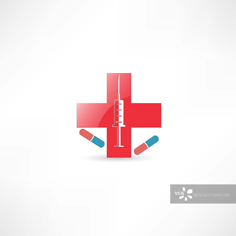 医用注射器与红十字图片素材