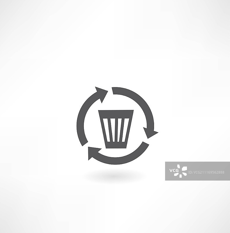带箭头的垃圾桶图标图片素材