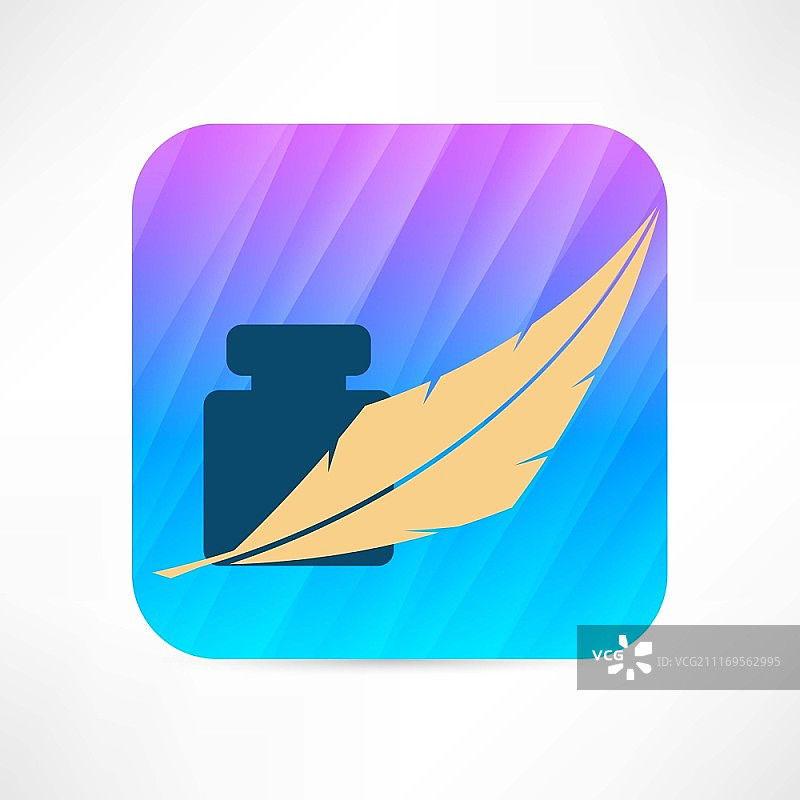 羽毛和墨水图标图片素材