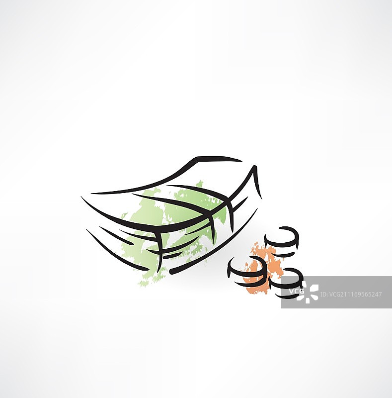 现金磨损风格图标图片素材