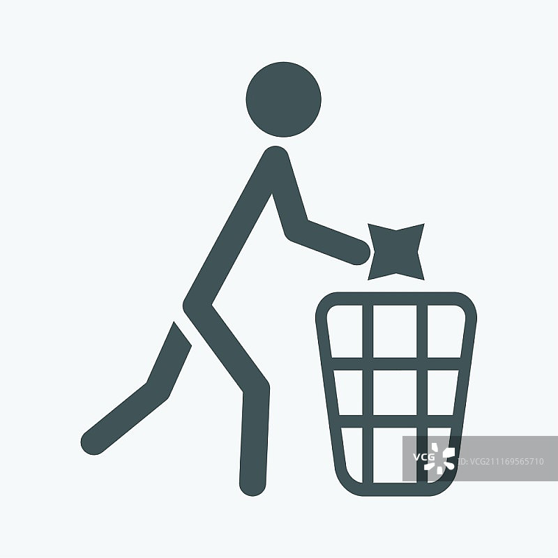 请勿乱扔垃圾矢量标志，插图图片素材