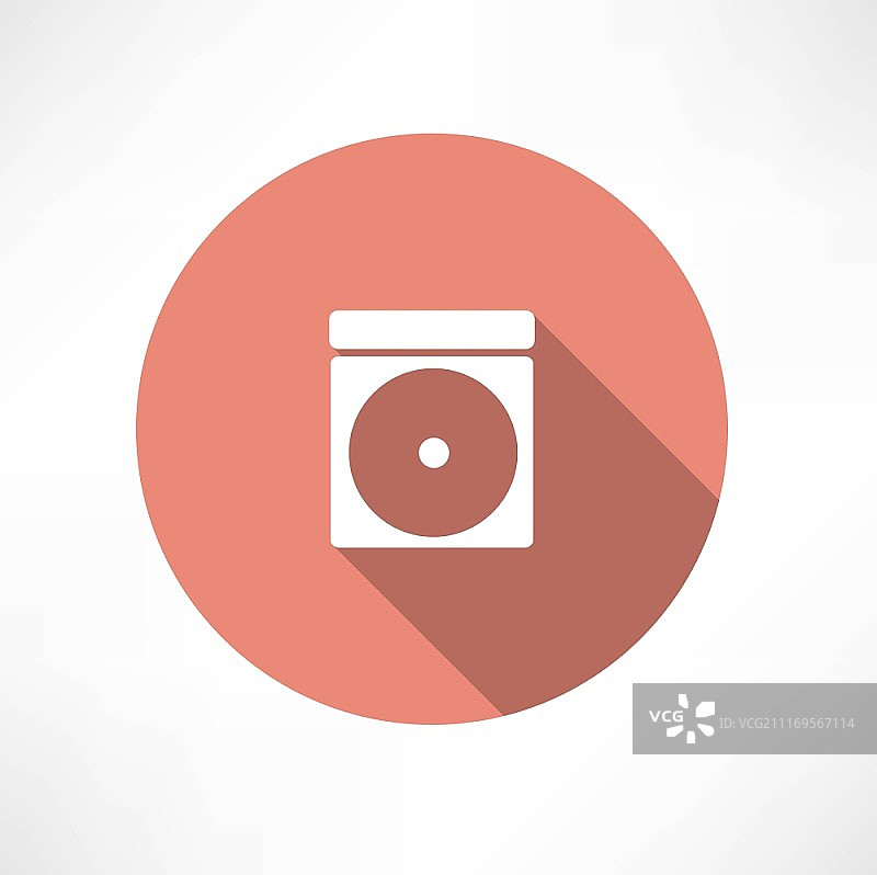 CD-ROM图标扁平现代风格矢量图图片素材