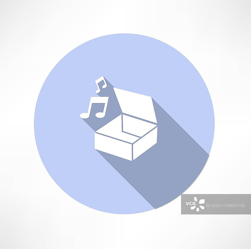 装有音乐的盒子扁平风格矢量插画图片素材