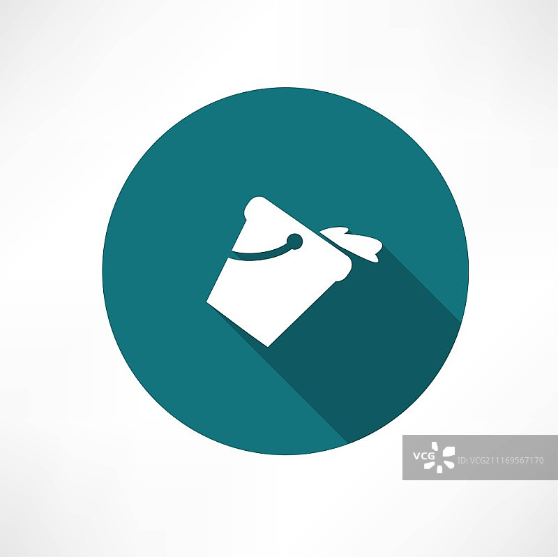 一桶水图标扁平现代风格矢量插图图片素材