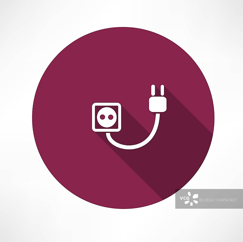 扁平现代风格插头图标矢量图图片素材