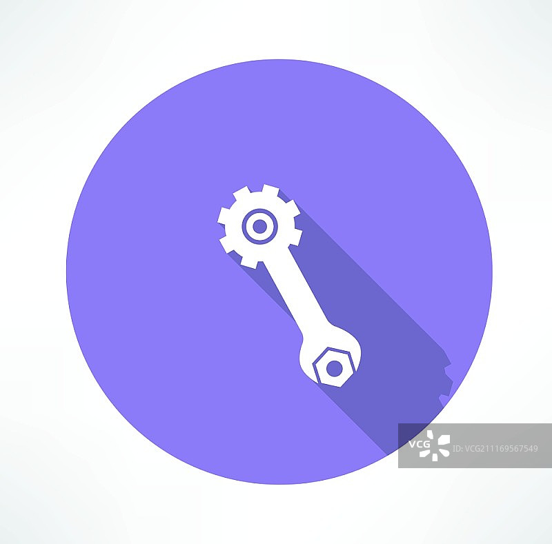 扳手和螺母图标扁平现代风格矢量图图片素材