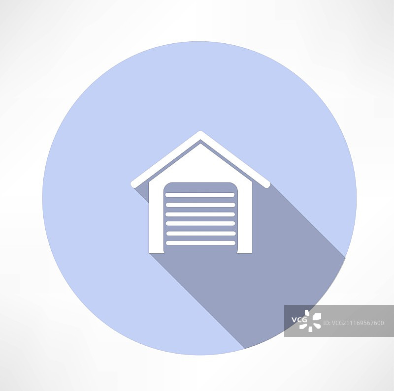 车库图标扁平现代风格矢量图图片素材