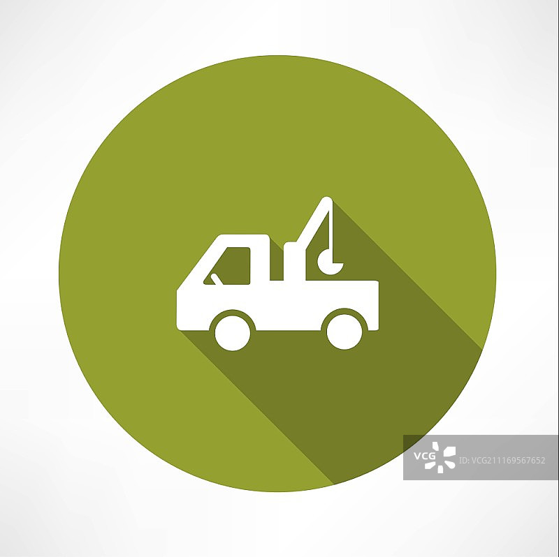 带有起重机图标的汽车，扁平现代风格矢量图图片素材